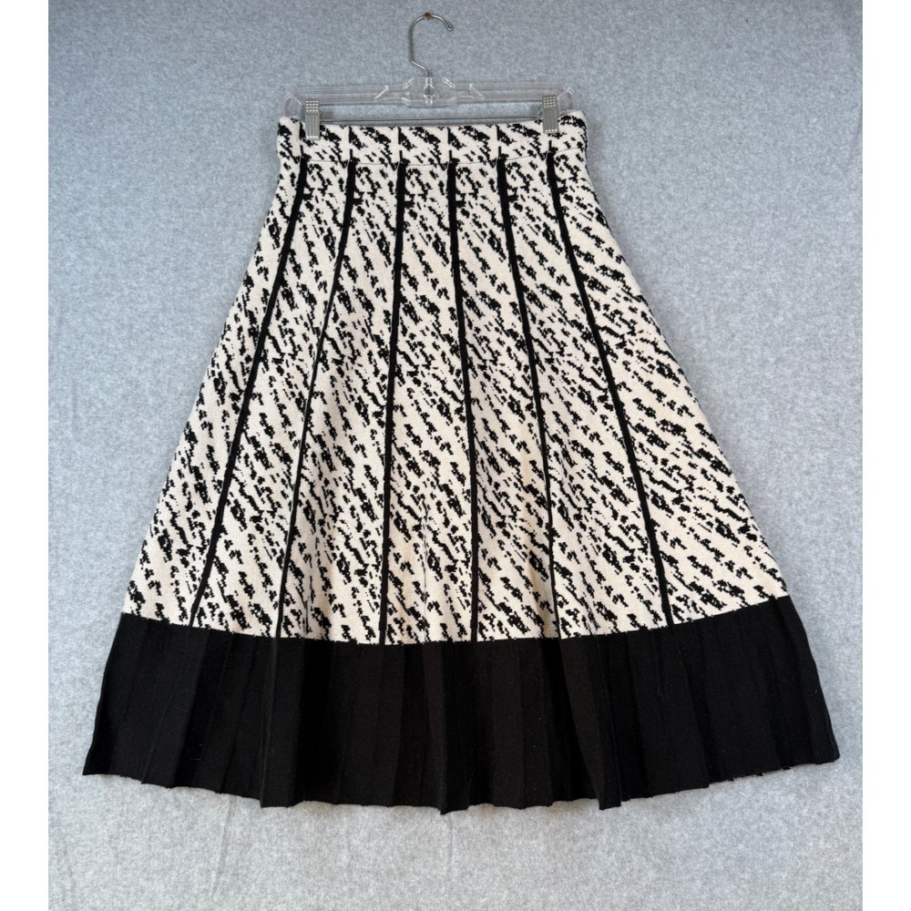 Catherine Malandrino S Knit Midi Skirt Mod Pleated Hem
